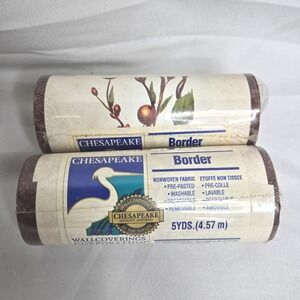 Set of 2 Chesapeake Nonwoven Fabric Border, Berry Pattern, 10 Yards, New